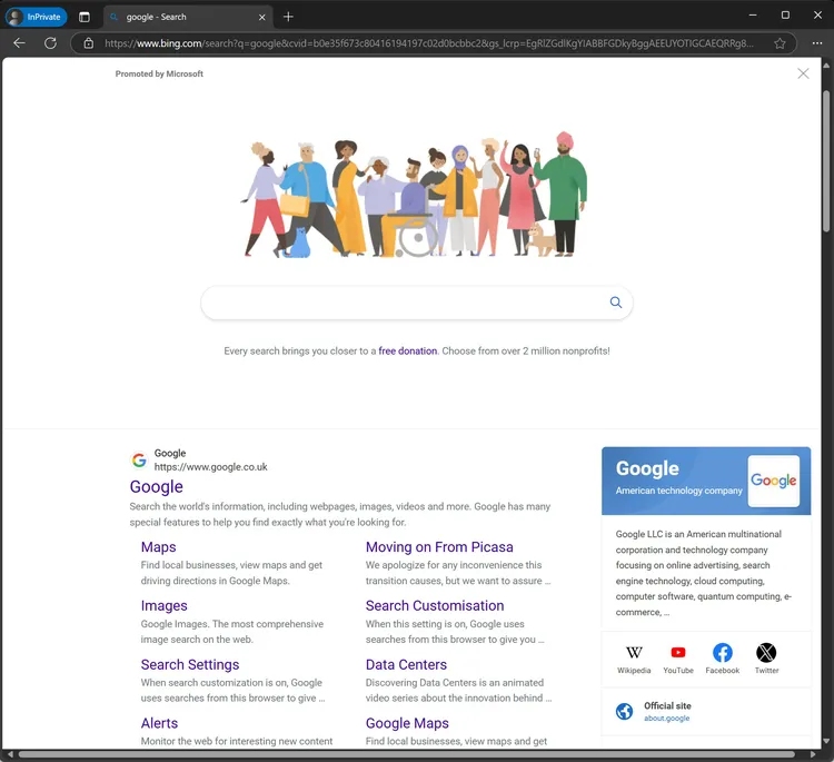 Bing мимикрирует под Гугл